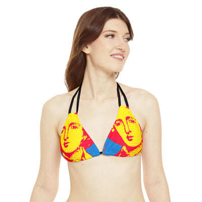 "Mona Lisa's Fabulous Fête! " Strappy Bikini Set (AOP)