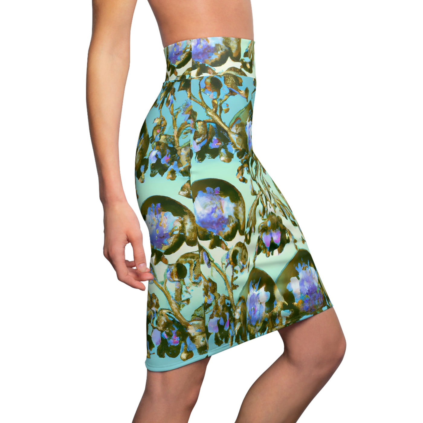 "Rugby Scrum of Color" Women's Pencil Skirt