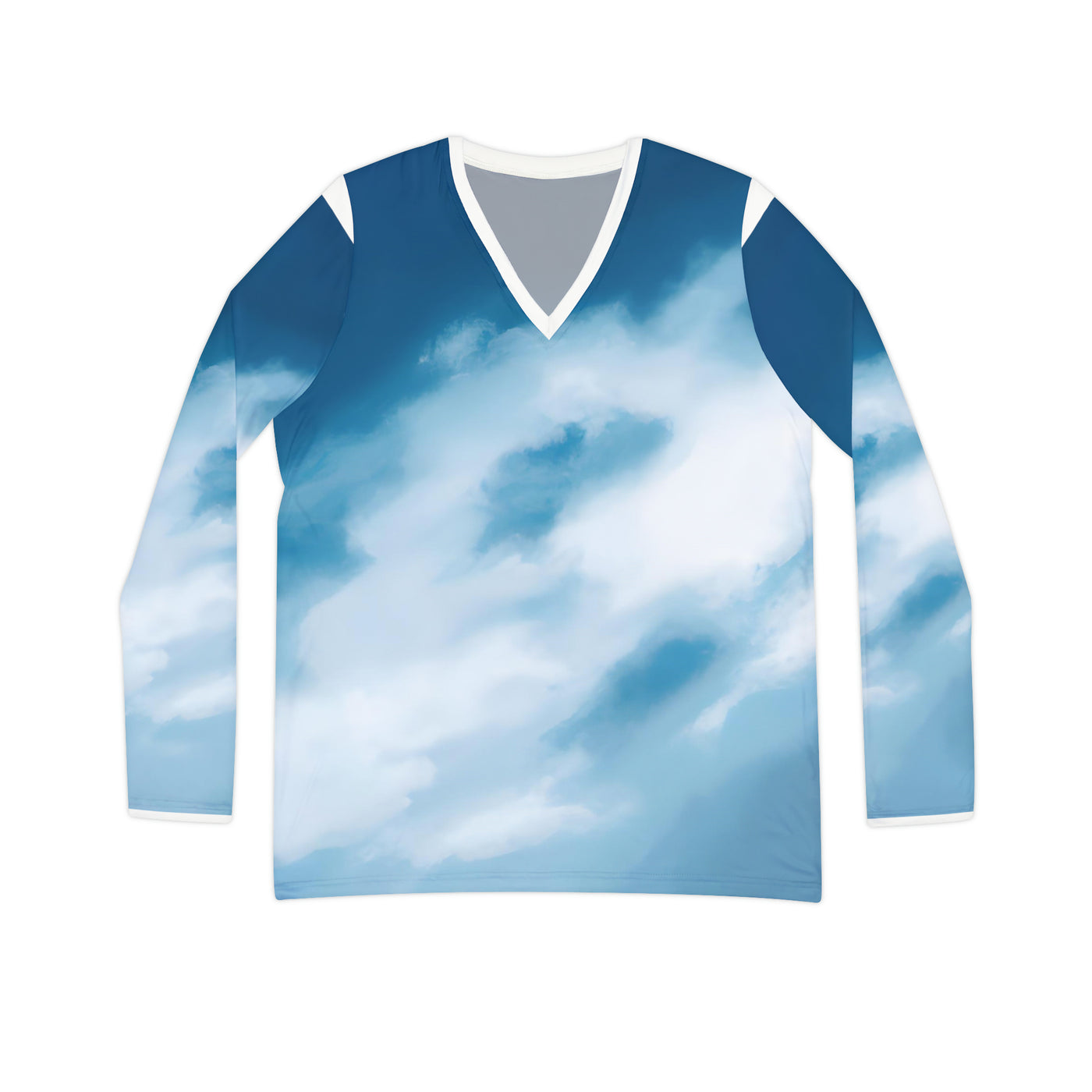 "Amazingly Awesome, Cloudy Skies!" Women's Long Sleeve V-neck Shirt