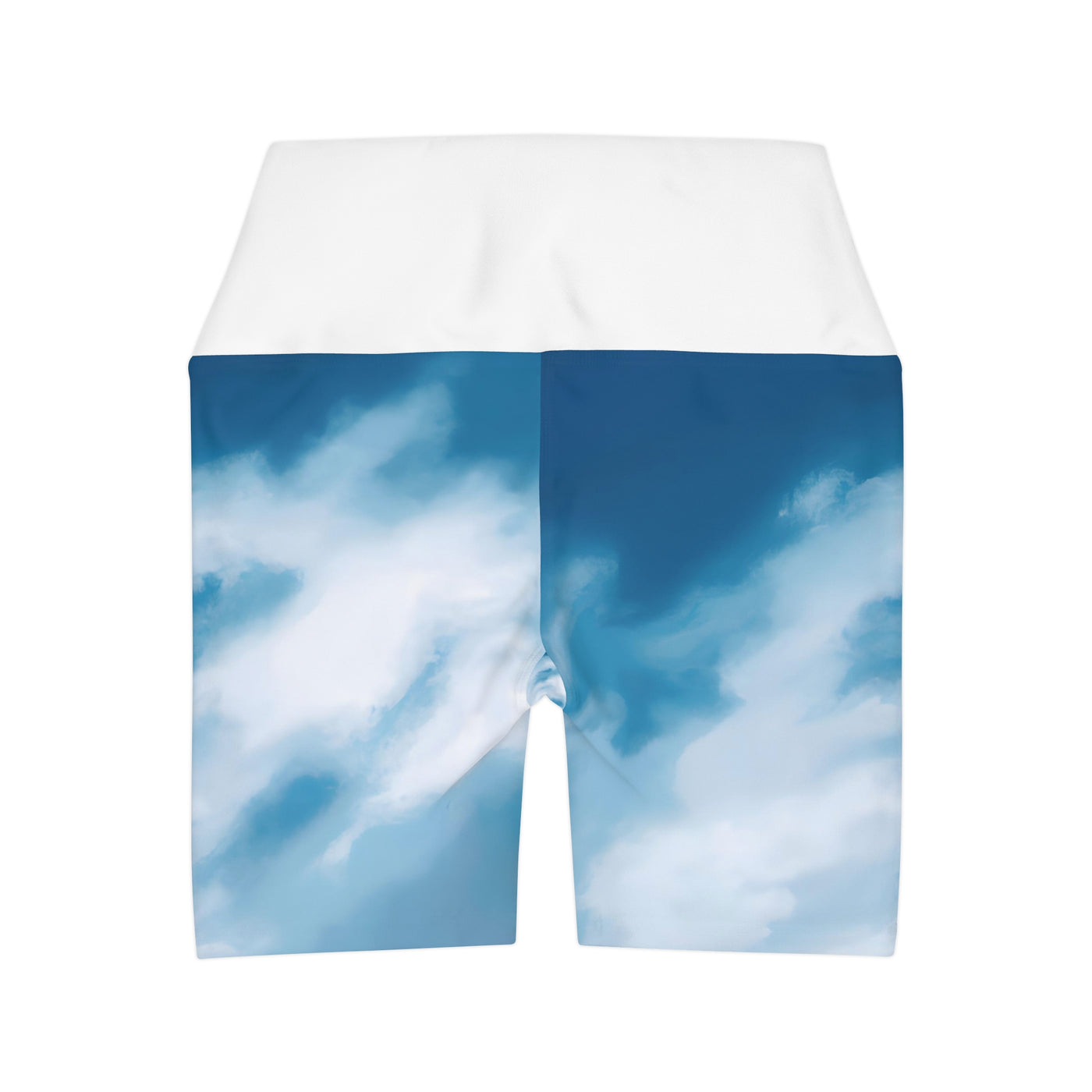 "Amazingly Awesome, Cloudy Skies!" High Waisted Yoga Shorts