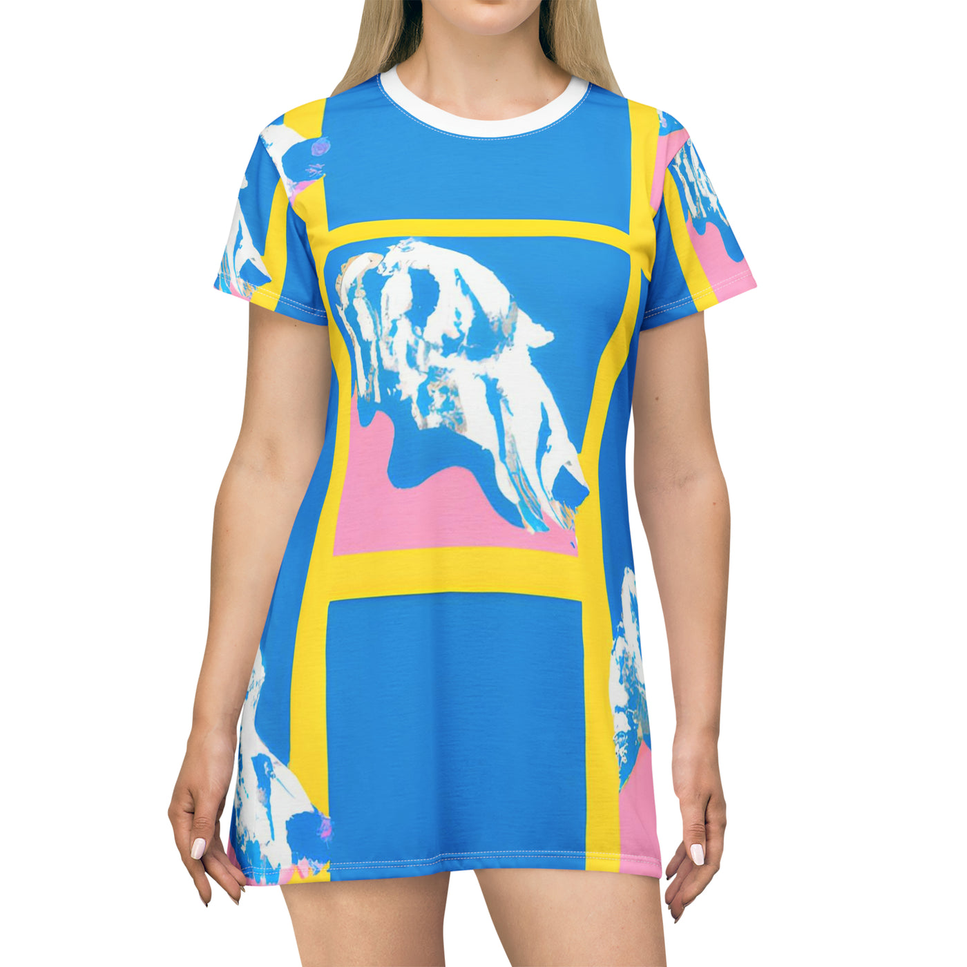 "Furrever Friends - A Celebration of Fun Doggy Adventures T-Shirt Dress (AOP)