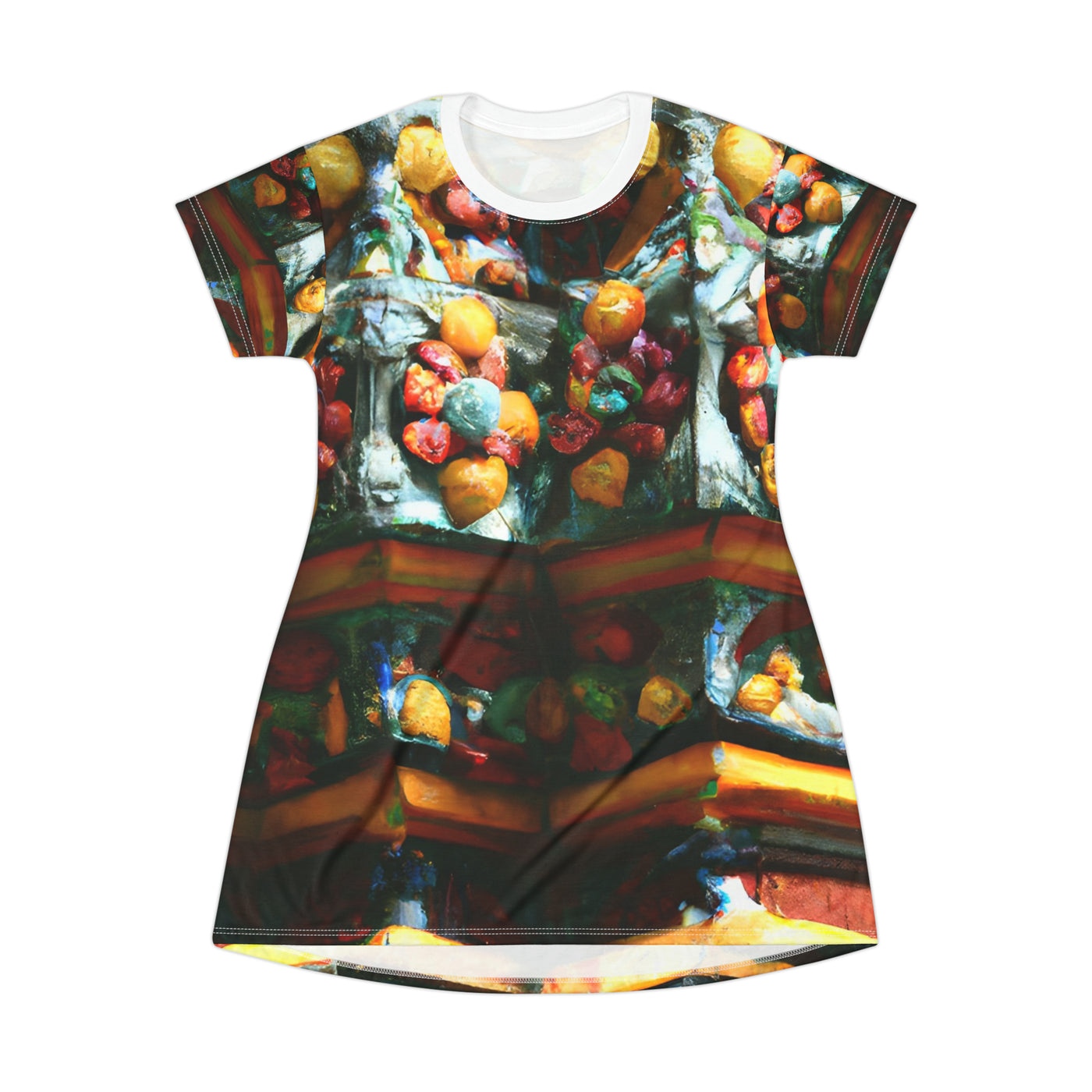 "Textural Beauty: Exploring the Delightful Dynamics of Thai T-Shirt Dress (AOP)